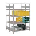 META Weitspannregal, doppelzeilig, GF, lichtgrau, HxBxT 3.000 x 1.300 x 600 mm