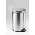 Treteimer Metall rund, Soft Close, 12 Liter, Edelstahl