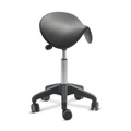 Hocker Ergonomic, PU-Sattelsitz, Sitzhöhe 480-550 mm, Rollen, schwarz