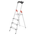 Hailo, Hailo L80 ComfortLine 8040-407 Aluminium Stufen-Stehleiter inkl. Werkzeugablage Arbeitshöhe (max.): 2.6 m Silber,