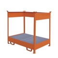 Eichinger® Fass-Stapelpalette mit Auffangwanne, 2 x Fässer reinorange