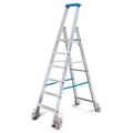 Krause 124678 Aluminium Stufen-Stehleiter fahrbar Arbeitshöhe (max.): 4.80 m Silber 17.9 kg