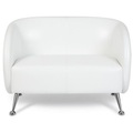 hjh OFFICE Loungesofa / Club Sofa ST. LUCIA Kunstleder, 2-Sitzer, weiss
