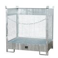 Fass-Stapelpalette Bauer FSP-2 D, Wände aus Drahtgitter, für 2 x 200 l Fass, verzinkt