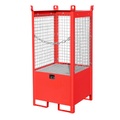 Fass-Stapelpalette Bauer FSP-1 D, Drahtgitter-Wände, Kapazität 1 x 200 l Fass, rot