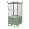 Fass-Stapelpalette Bauer FSP-1 D, Drahtgitter-Wände, Kapazität 1 x 200 l Fass, grün