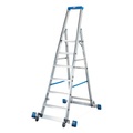 KRAUSE® Stufen-Stehleiter Profi, 1-seitig begehbar, mit Traverse und Rollen, Standhöhe 1,40 m