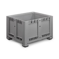 Palettenbox L, grau, 1200x1000x760 mm, geschlossen, mit 4 Füssen