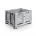Palettenbox L, grau, 1200x1000x760 mm, durchbrochen, mit 4 Füssen