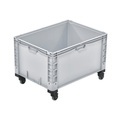 Alpha Eurobox aus PP mit geschlossenen Wänden, HxBxT 560 x 600 x 800 mm, mit Rollen