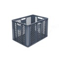Alpha Eurobox aus PE, Bäckerkiste mit durchbrochenen Wänden, HxBxT 410 x 400 x 600 mm, grau