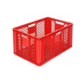 Alpha Eurobox aus PE, Bäckerkiste mit durchbrochenen Wänden, HxBxT 320 x 400 x 600 mm, rot