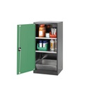Chemikalienschrank, Flügeltür, 2 Böden, 545x520x1105 mm, resedagrün