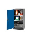 Chemikalienschrank, Flügeltür, 2 Böden, 545x520x1105 mm, enzianblau