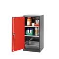 Chemikalienschrank, Flügeltür, 2 Böden, 545x520x1105 mm, verkehrsrot