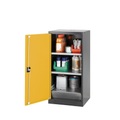 Chemikalienschrank, Flügeltür, 2 Böden, 545x520x1105 mm, sicherheitsgelb