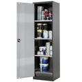 Chemikalienschrank, Flügeltür, 3 Böden, 545x520x1950 mm, silber