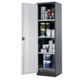 Chemikalienschrank, Flügeltür, 3 Böden, 545x520x1950 mm, lichtgrau