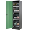 Chemikalienschrank, Flügeltür, 4 Auszugswannen, 545x520x1950 mm, resedagrün