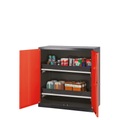 Chemikalienschrank, Flügeltür, 2 Auszugswannen, 1055x520x1105 mm, verkehrsrot
