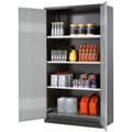 Chemikalienschrank asecos, Flügeltür, 3 Böden, 1055x520x1950 mm, silber