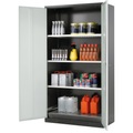Chemikalienschrank, Flügeltür, 3 Böden, 1055x520x1950 mm, lichtgrau
