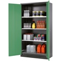 Chemikalienschrank asecos, Flügeltür, 3 Böden, 1055x520x1950 mm, resedagrün