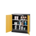 Chemikalienschrank, Flügeltür, 2 Böden, 1055x520x1105 mm, sicherheitsgelb