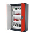 Sicherheitsschrank Typ 90 asecos Q-PEGASUS-90, Flügeltüren mit Schliess-Automatik, Einhandbedienung, Front Verkehrsrot, B 1193 x T 615 x H 1953 mm