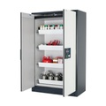 Sicherheitsschrank Typ 90 asecos Q-PEGASUS-90, Flügeltüren mit Schliess-Automatik, Einhandbedienung, Front Reinweiss, B 1193 x T 615 x H 1953 mm