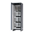 asecos® Sicherheitsschrank Typ 90 für Lithium-Ionen-Batterien ION-CORE-CHARGE, HxBxT 2224x599x615 mm, 4x gelochte Fachböden, 2x Steckdosenleiste (CH-Ausführung), 1x Bodenauffangwanne