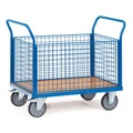 fetra® Plattformwagen, 4-seitig mit Gitterwänden, Ladefläche BxT 800 x 1.200 mm