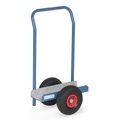 fetra® Plattenroller mit Auflage + Griff, Tragkraft 400 kg, Auflage 500 x 150 mm, Luft-Bereifung