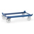 Paletten-Fahrgestell, Stahl, bis 1050 kg, blau,  Polyamid-Bereifung, mit Feststeller