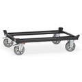 fetra® Fahrgestell mit Fangecken, TK 1.200 kg, für Paletten 1.200 x 800 mm, Elastik-Vollgummi-Bereifung, anthrazitgrau