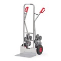 fetra® Treppenkarre, 5-armiger Radstern, Tragkraft 200 kg, Schaufel BxT 480 x 300 mm, Aluminium