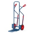 fetra® Paketkarre, mit Klappschaufel + Gleitkufen, TK 300 kg, Schaufel BxT 320 x 250 mm, Vollgummi-Bereifung