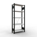 SCHULTE Aktenregal GF, einseitig, mit Endanschlägen, FL 85 kg, schwarz, HxBxT 1.800 x 750 x 300 mm