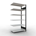 SCHULTE Aktenregal AF, doppelseitig, mit Mittelanschlägen, FL 150 kg, schwarz, HxBxT 2.000 x 1.000 x 600 mm