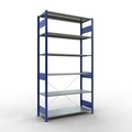 SCHULTE Fachbodenregal, GF, enzianblau/verzinkt, FL 150 kg, HxBxT 2.500 x 1.300 x 500 mm