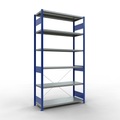 SCHULTE Fachbodenregal, GF, enzianblau/verzinkt, FL 250 kg, HxBxT 2.500 x 1.300 x 500 mm