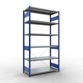 SCHULTE Fachbodenregal, GF, enzianblau/verzinkt, FL 250 kg, HxBxT 2.500 x 1.300 x 600 mm