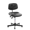 Arbeitsdrehstuhl Prestige, PU-Formsitz extra stark, Sitzhöhe 550-740 mm, Bodengleiter, Stahlbasis