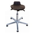 Hocker Komfort, PU-Sitz, Sitzhöhe 570-820 mm, Aluminiumbasis, Bodengleiter