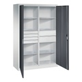 C+P Werkzeugschrank, Schubladen 4x86 + 2x174 mm, 6 Böden, Breite 1.200 mm, lichtgrau, schwarzgrau