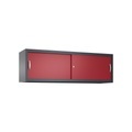 Aufsatzschrank für C+P Werkstatt-Schiebetürenschrank, HxBxT 500 x 1.600 x 400 mm, anthrazitgrau, rubinrot