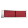 CP ACURADO Aufsatzschrank mit Schiebetüren HxBxT 500 x 1600 x 500 mm lichtgrau / rubinrot
