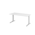 Schreibtisch, C-Fuss höhenverstellbar, BxT 1.600 x 800 mm, weiss