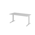 Schreibtisch, C-Fuss höhenverstellbar, BxT 1.600 x 800 mm, grau