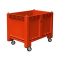 Grossbehälter aus Polypropylen, 550 Liter, mit Rollen, rot